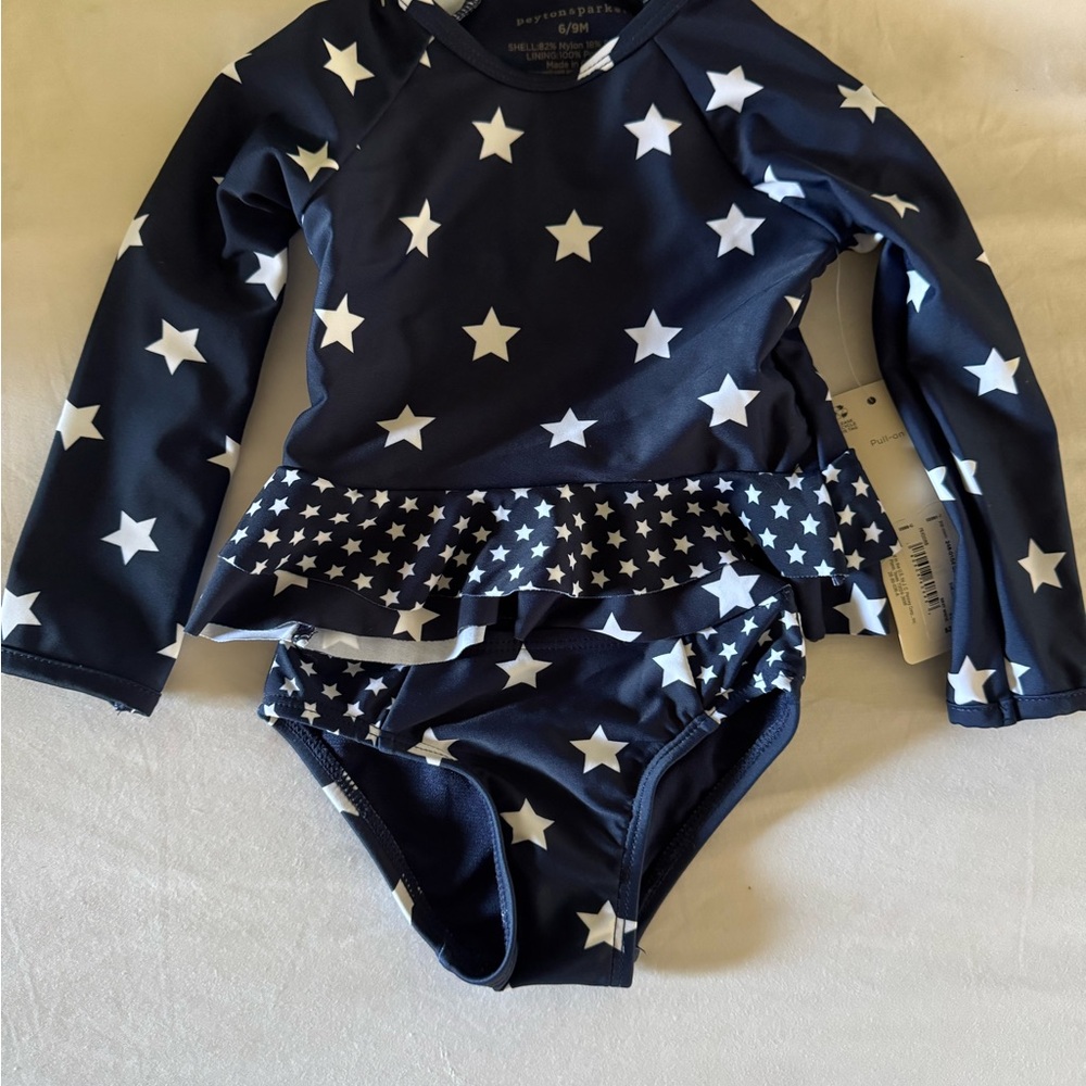Navy Star Print Kids Swim Set